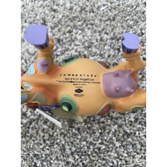 Cow Parade ANGELI COW #9127 Eyelashes Angel Wings Boho Westland Figurine RETIRED - Picture 6 of 11